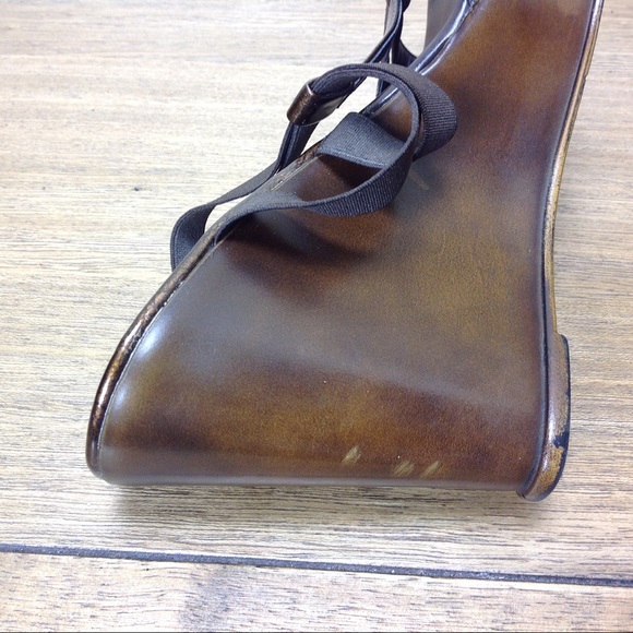 Charles David Brown Leather & Elastic Wedge - Picture 7 of 8